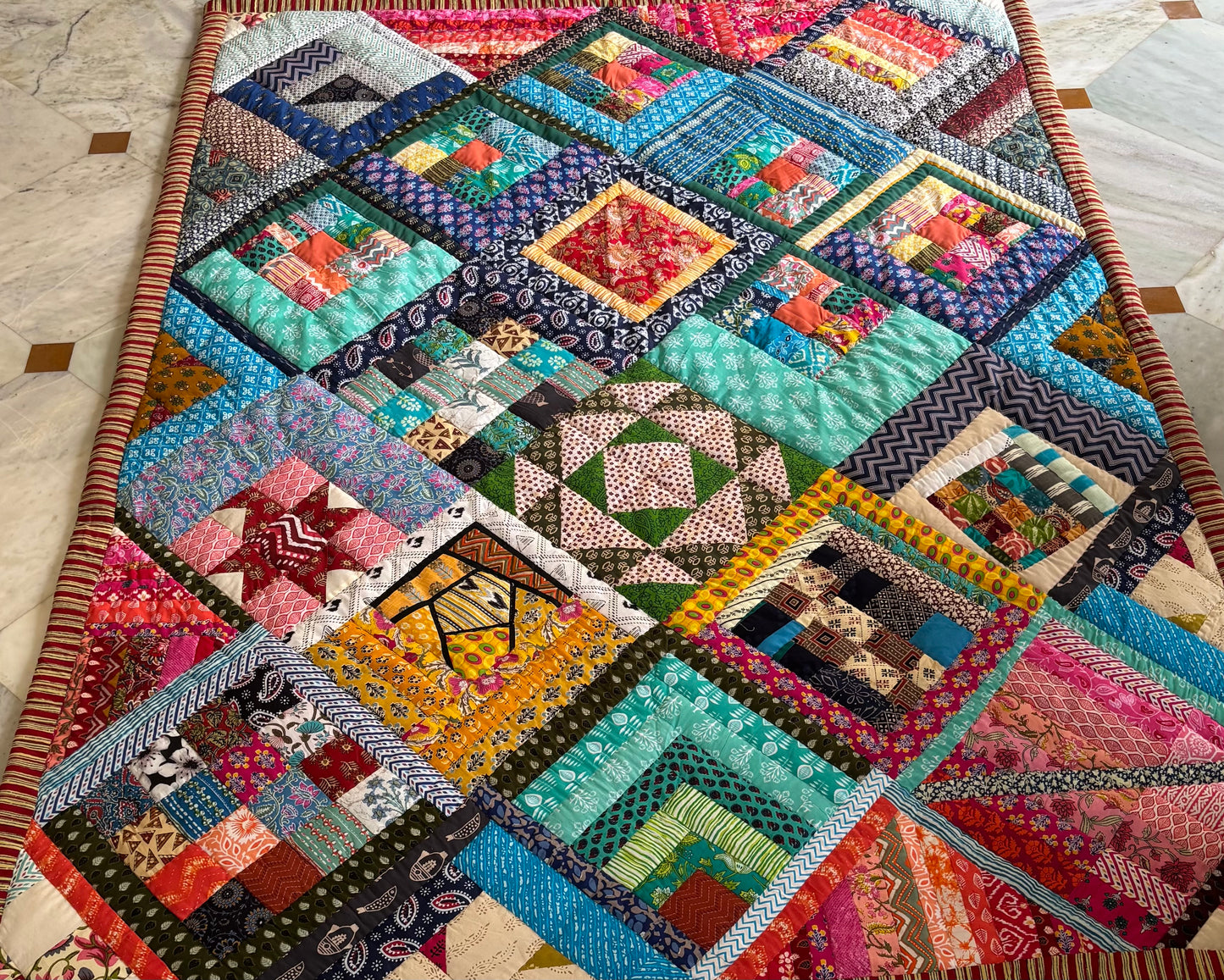 Big Squares Quilt, 97"x72"