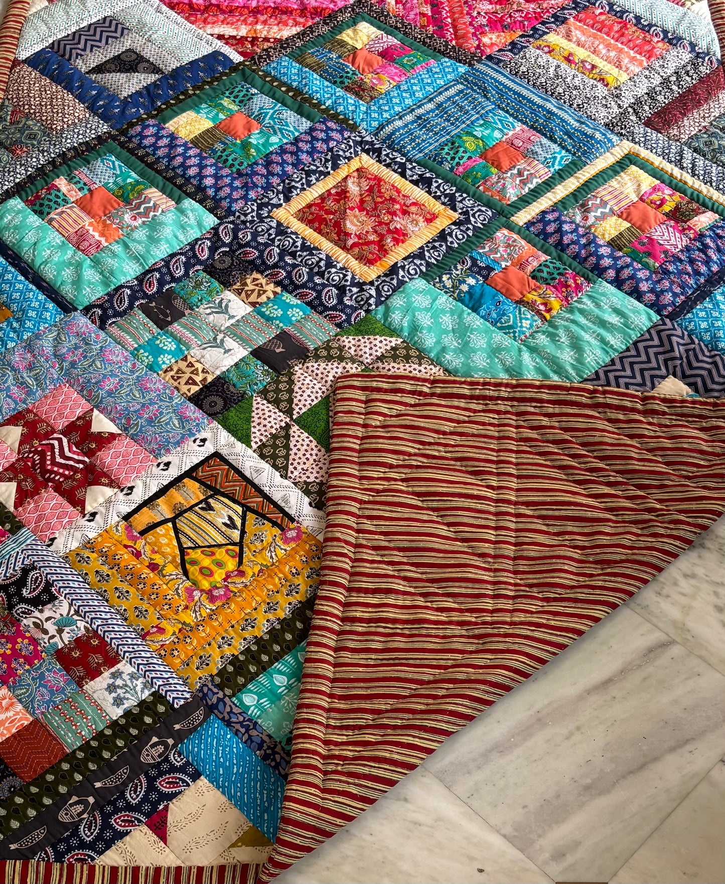 Big Squares Quilt, 97"x72"
