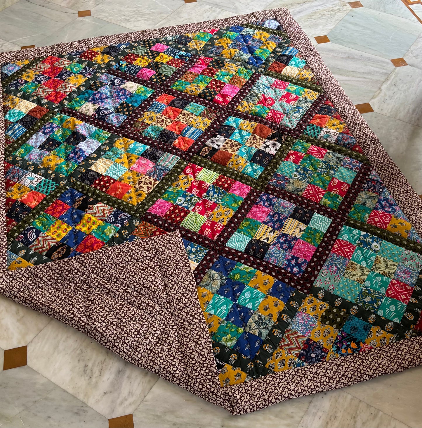 Bead String Quilt, 93"x 71"